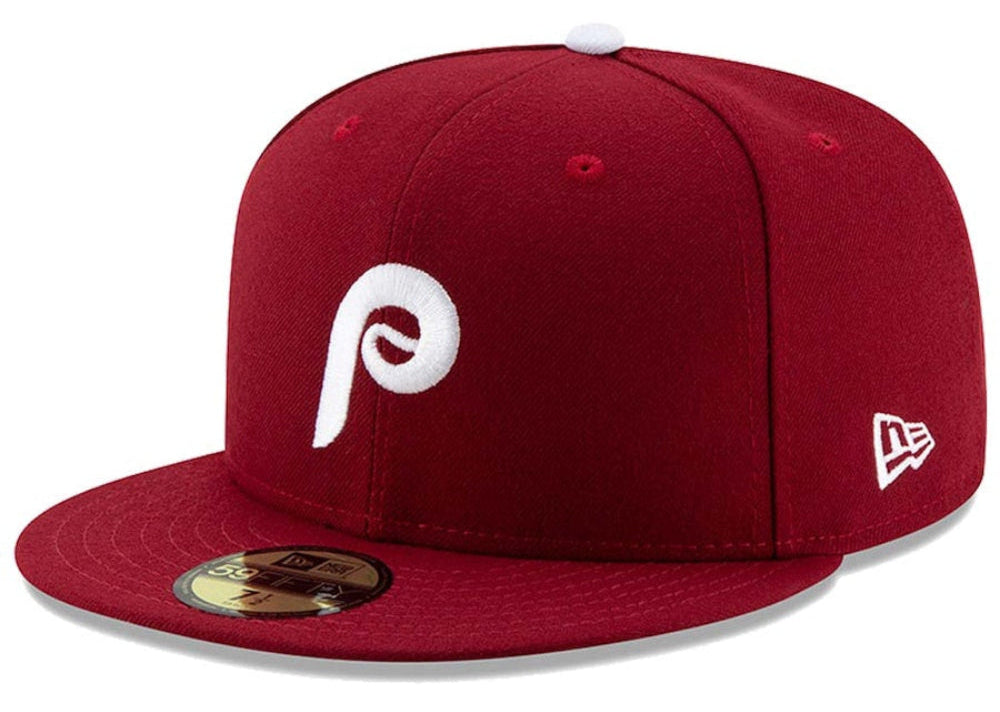 Men's Philadelphia Phillies New Era Maroon Alternate 2 Authentic Collection On-Field 59FIFTY Fitted Hat Official Team Hat Sports Fan Cap Official MLB