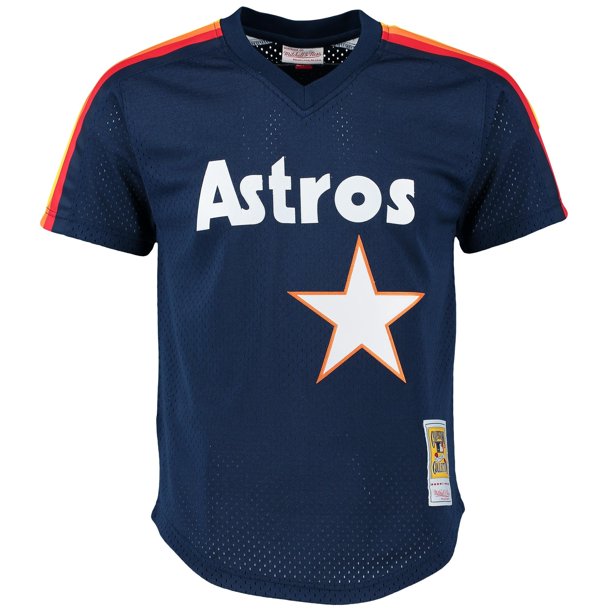 Men's Craig Biggio Houston Astros Mitchell & Ness Cooperstown Mesh Batting Practice Jersey - Navy Official Team Jersey Sports Fan Apparel Official MLB
