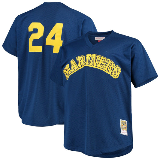 Men's Seattle Mariners Ken Griffey Jr. 1991 Mitchell & Ness Royal Blue Cooperstown Collection Mesh Batting Practice Jersey Official Team Jersey Sports