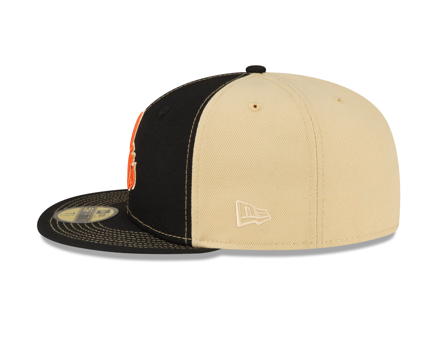 Men's Baltimore Orioles New Era Black/Vegas Gold 59FIFTY Fitted Hat Official Team Hat Sports Fan Cap Official MLB Team Hat Baseball Fan Cap