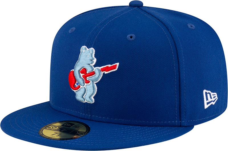 Men's Chicago Cubs New Era Royal Alternate Guitar Bear BP 59FIFTY Fitted Hat Official Team Hat Sports Fan Cap Official MLB Team Hat Baseball Fan Cap