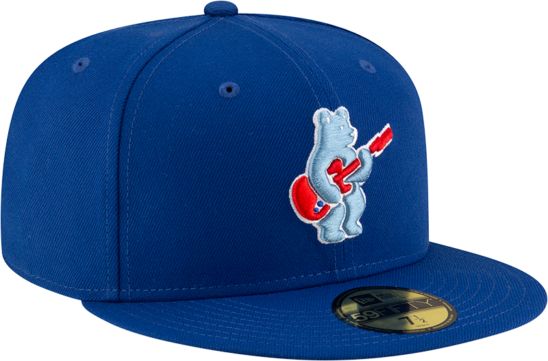 Men's Chicago Cubs New Era Royal Alternate Guitar Bear BP 59FIFTY Fitted Hat Official Team Hat Sports Fan Cap Official MLB Team Hat Baseball Fan Cap