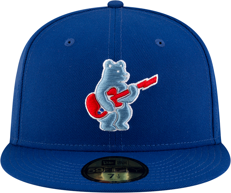 Men's Chicago Cubs New Era Royal Alternate Guitar Bear BP 59FIFTY Fitted Hat Official Team Hat Sports Fan Cap Official MLB Team Hat Baseball Fan Cap
