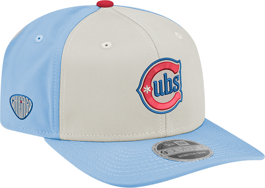 Chicago Cubs New Era Alternate 2 Chrome/ Sky Blue 9SEVENTY Hat Official Team Hat Sports Fan Cap Official MLB Team Hat Baseball Fan Cap