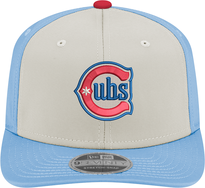 Chicago Cubs New Era Alternate 2 Chrome/ Sky Blue 9SEVENTY Hat Official Team Hat Sports Fan Cap Official MLB Team Hat Baseball Fan Cap