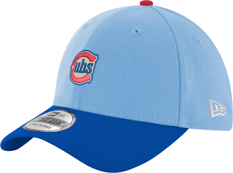 Chicago Cubs 2nd Alternate Sky Blue/Royal New Era 39THIRTY Flex Hat Official Team Hat Sports Fan Cap Official MLB Team Hat Baseball Fan Cap