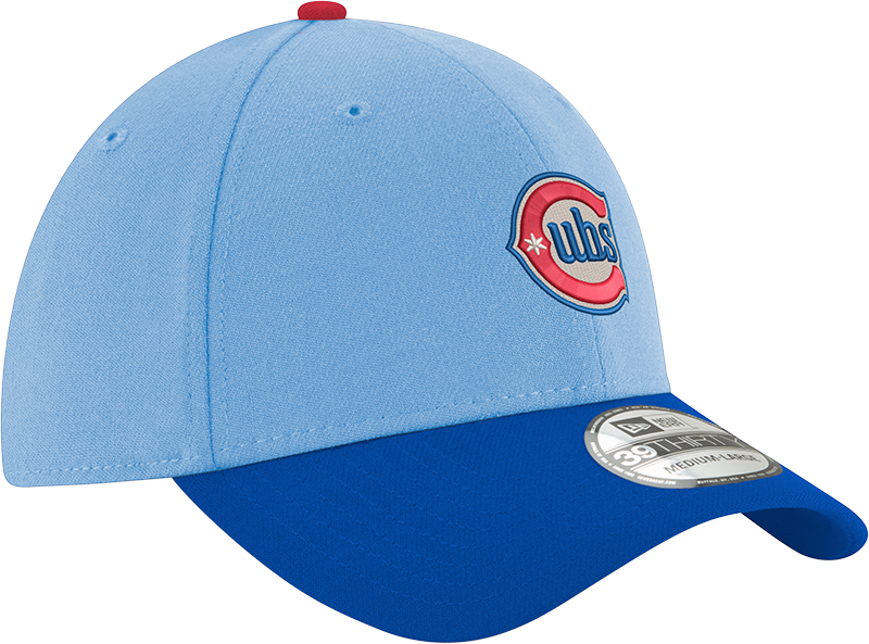 Chicago Cubs 2nd Alternate Sky Blue/Royal New Era 39THIRTY Flex Hat Official Team Hat Sports Fan Cap Official MLB Team Hat Baseball Fan Cap