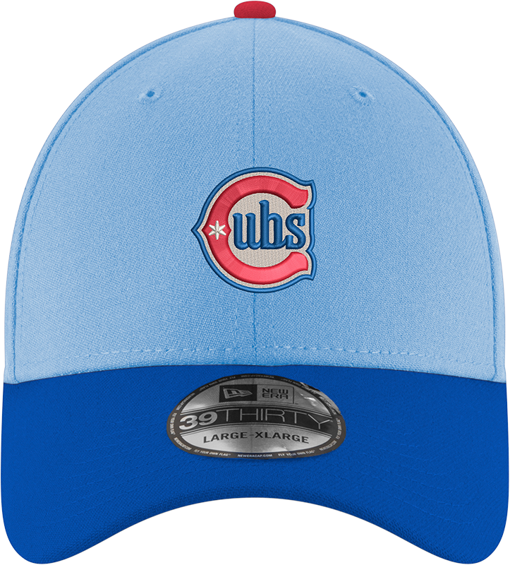 Chicago Cubs 2nd Alternate Sky Blue/Royal New Era 39THIRTY Flex Hat Official Team Hat Sports Fan Cap Official MLB Team Hat Baseball Fan Cap