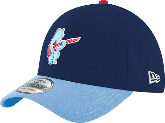 Chicago Cubs 2nd Alternate Guitar Bear Navy/Sky Blue New Era 39THIRTY Flex Hat Official Team Hat Sports Fan Cap Official MLB Team Hat Baseball Fan Cap