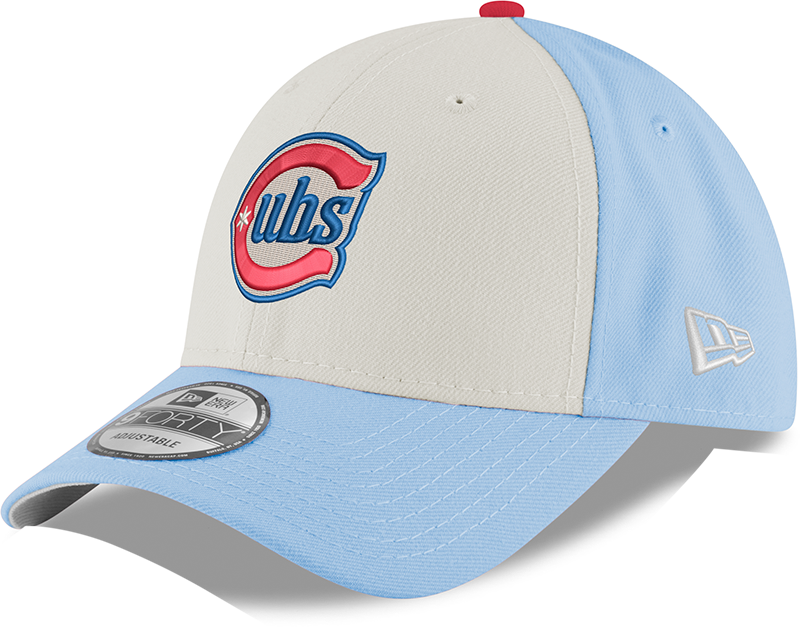 Youth Chicago Cubs Alternate 2 9FORTY Adjustable Chrome/Sky Blue Cap By New Era Official Team Hat Sports Fan Cap Official MLB Team Hat Baseball Fan Ca