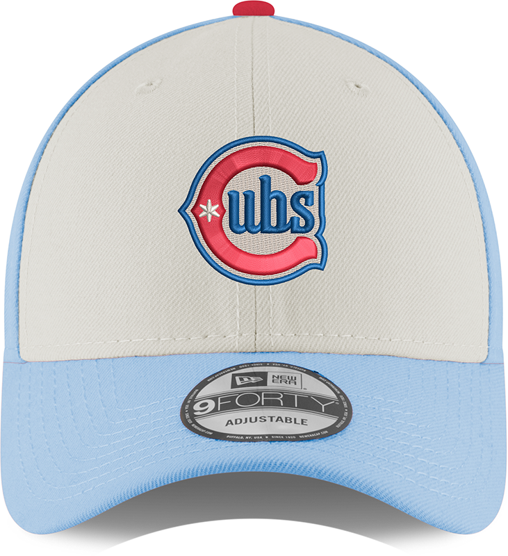 Youth Chicago Cubs Alternate 2 9FORTY Adjustable Chrome/Sky Blue Cap By New Era Official Team Hat Sports Fan Cap Official MLB Team Hat Baseball Fan Ca