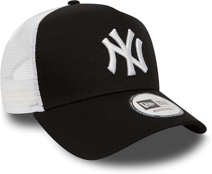 New York Yankees MLB A-Frame Trucker New Era White/Black Official Team Hat Sports Fan Cap Official MLB Team Hat Baseball Fan Cap