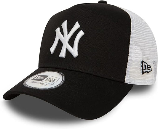 New York Yankees MLB A-Frame Trucker New Era White/Black Official Team Hat Sports Fan Cap Official MLB Team Hat Baseball Fan Cap
