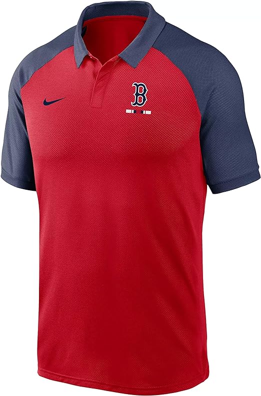 Nike Men's Boston Red Sox Red Dri-FIT Legacy Raglan Polo Official Sports Fan Gear MLB Fan Gear Popular Style