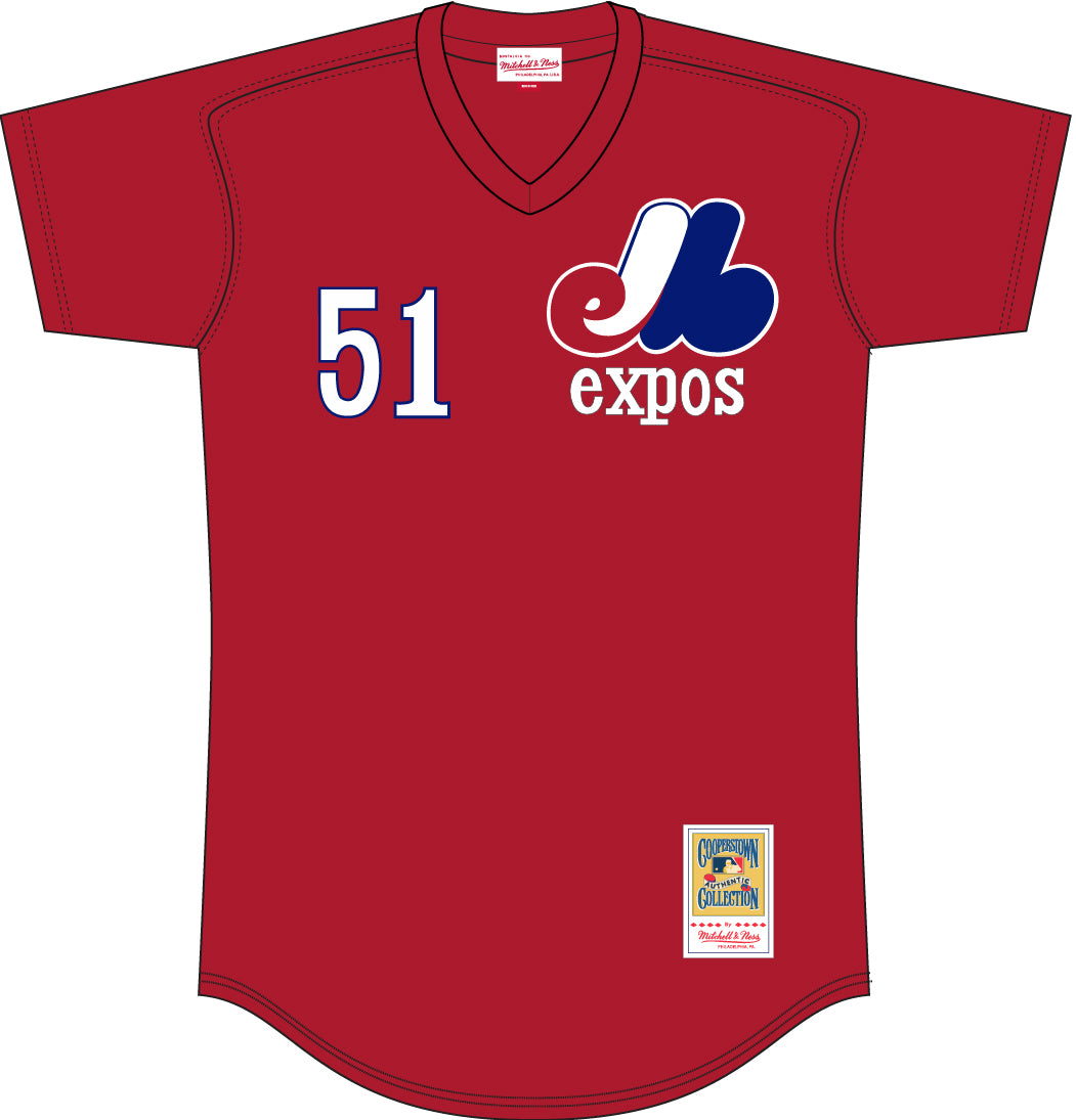 Men's Randy Johnson Montreal Expos Mitchell & Ness Batting Practice Jersey - Red Official Team Jersey Sports Fan Apparel Official MLB Team Jersey Base