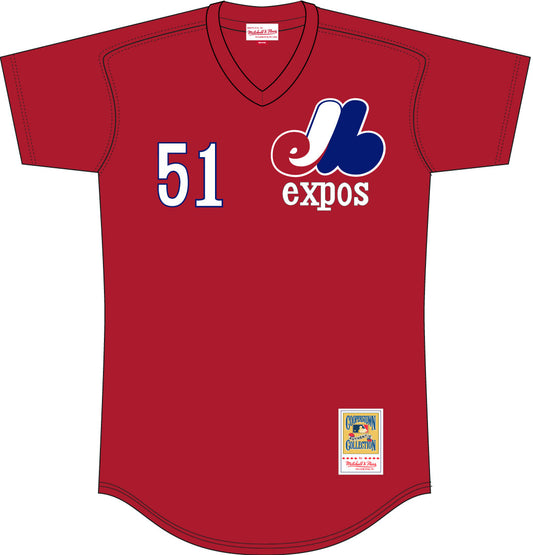 Men's Randy Johnson Montreal Expos Mitchell & Ness Batting Practice Jersey - Red Official Team Jersey Sports Fan Apparel Official MLB Team Jersey Base