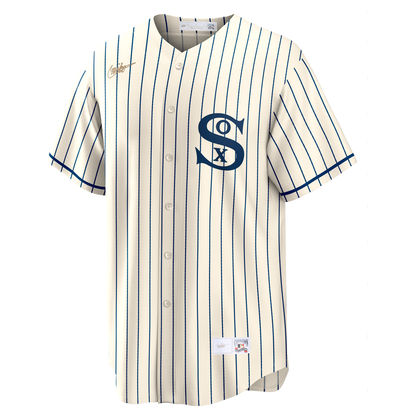 NIKE Men's Chicago White Sox Field of Dreams Cream Cooperstown Collection Blank Replica Jersey Official Team Jersey Sports Fan Apparel Official MLB Te