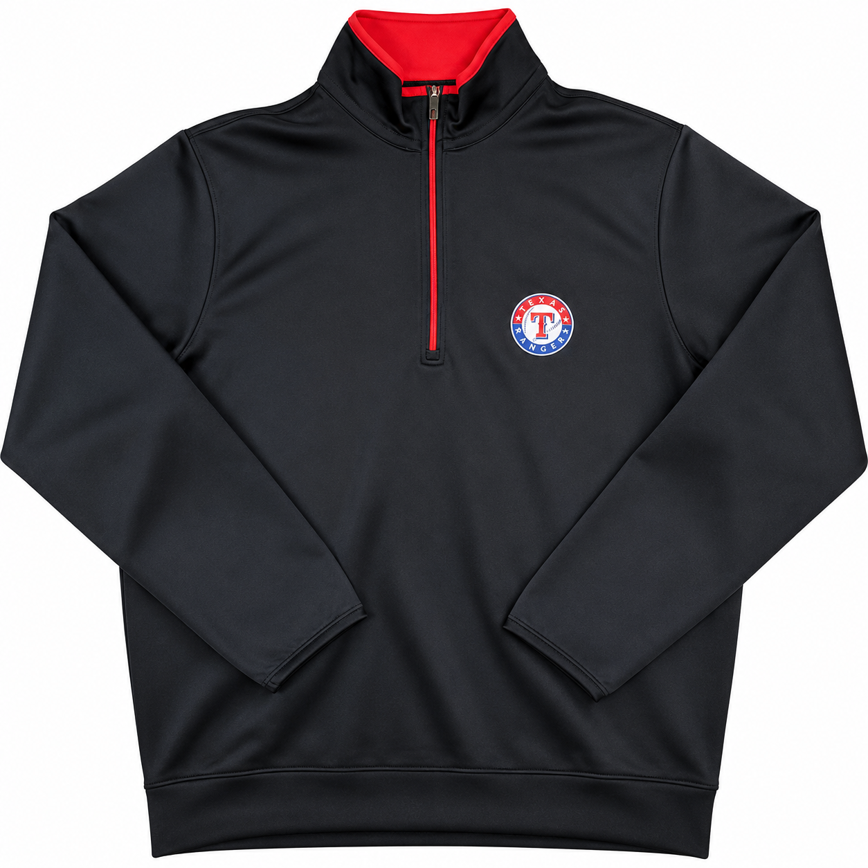 Men's Texas Rangers Antigua Navy Leader Quarter-Zip Pullover Jacket Official Sports Fan Gear MLB Fan Gear Popular Style