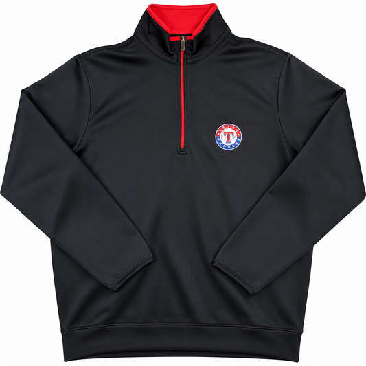Men's Texas Rangers Antigua Navy Leader Quarter-Zip Pullover Jacket Official Sports Fan Gear MLB Fan Gear Popular Style