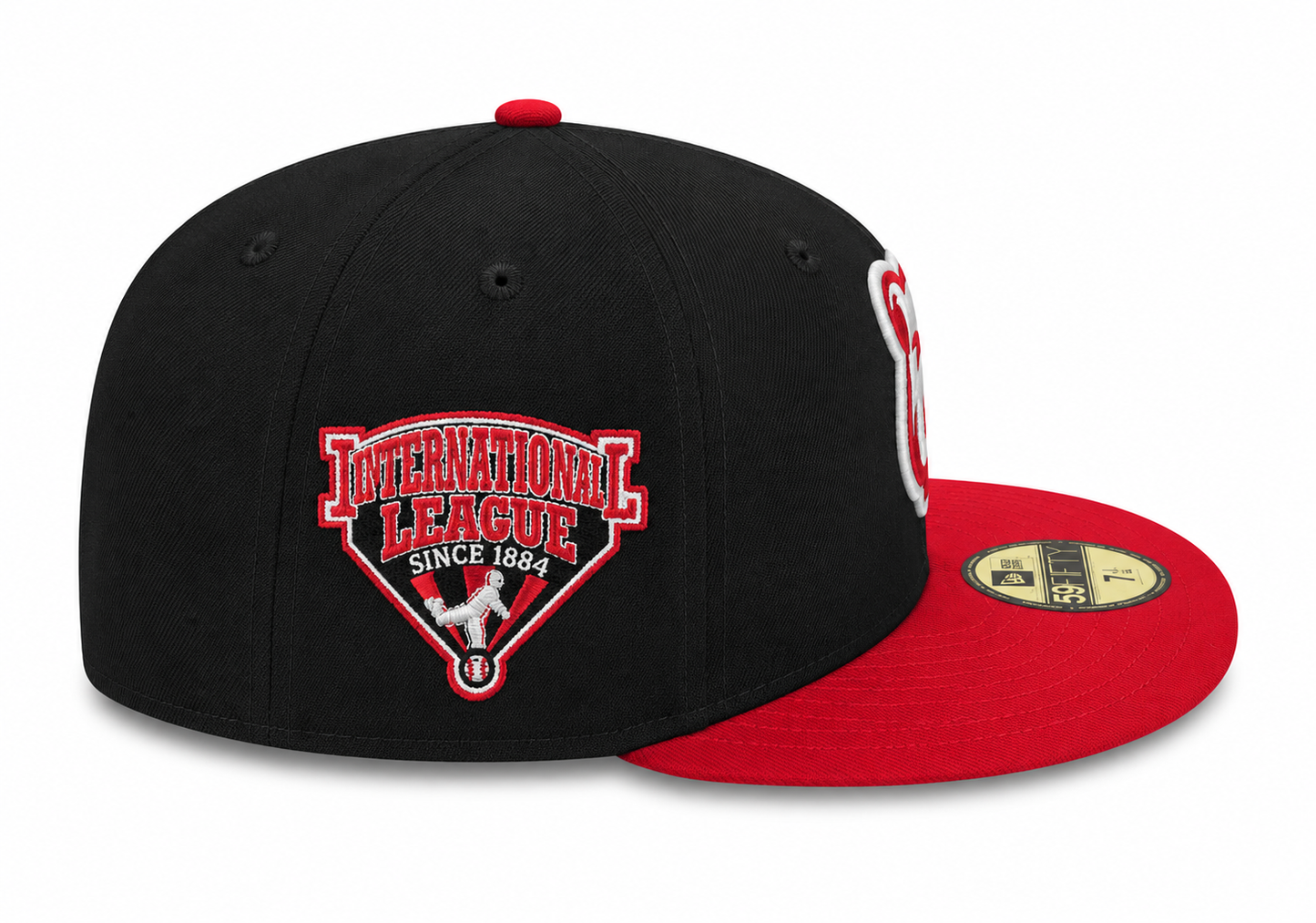 Iowa Cubs New Era MILB 2 Tone Black/Red 59FIFTY Fitted Hat Official Team Hat Sports Fan Cap Official MLB Team Hat Baseball Fan Cap