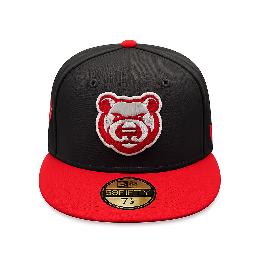 Iowa Cubs New Era MILB 2 Tone Black/Red 59FIFTY Fitted Hat Official Team Hat Sports Fan Cap Official MLB Team Hat Baseball Fan Cap