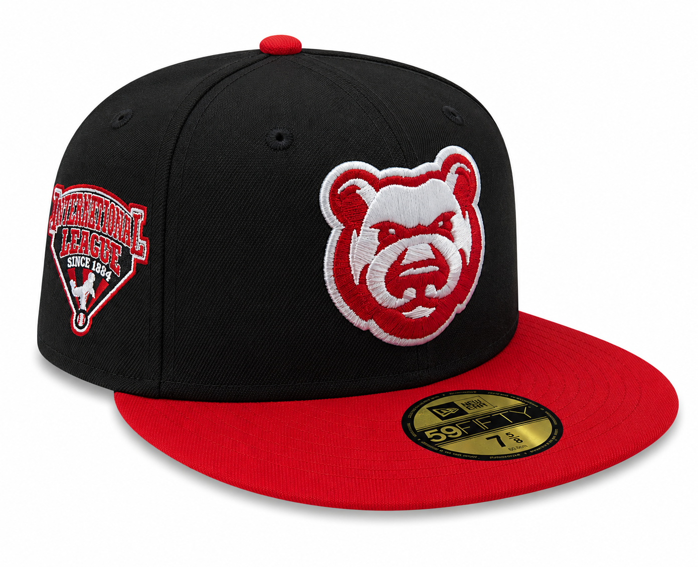 Iowa Cubs New Era MILB 2 Tone Black/Red 59FIFTY Fitted Hat Official Team Hat Sports Fan Cap Official MLB Team Hat Baseball Fan Cap