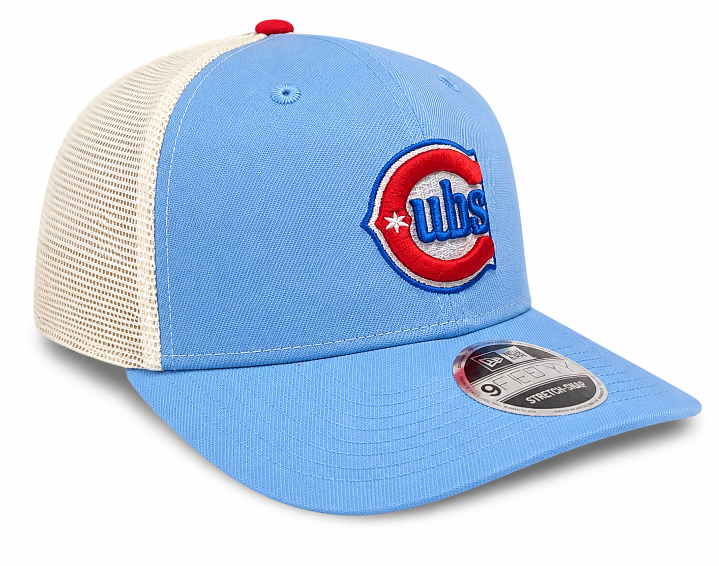 Chicago Cubs New Era Sky Blue/Red Alternate 2 9SEVENTY Trucker Hat Official Team Hat Sports Fan Cap Official MLB Team Hat Baseball Fan Cap
