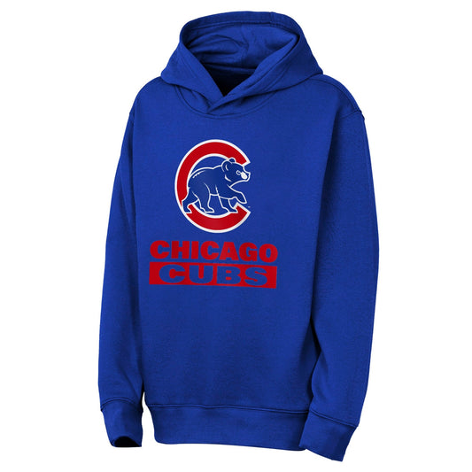 Chicago Cubs Youth Back To Basics Blue Hoodie MLB Fan Gear Popular Style