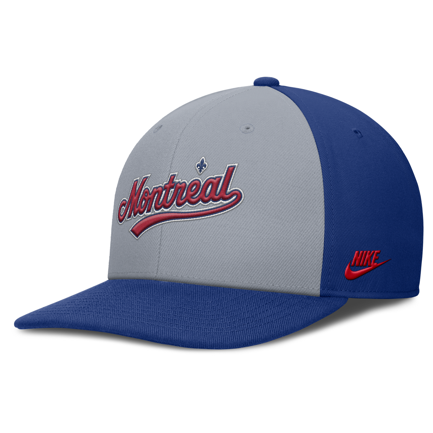 Montreal Expos Nike Gray/Royal Dri-Fit Pro Snapback Hat Official Team Hat Sports Fan Cap Official MLB Team Hat Baseball Fan Cap