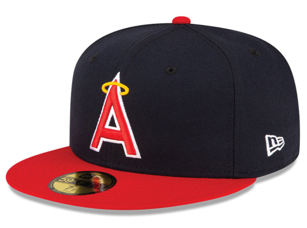 Men's Anaheim Angels New Era Navy/Red Alternate On-Field 59FIFTY Fitted Hat Official Team Hat Sports Fan Cap Official MLB Team Hat Baseball Fan Cap