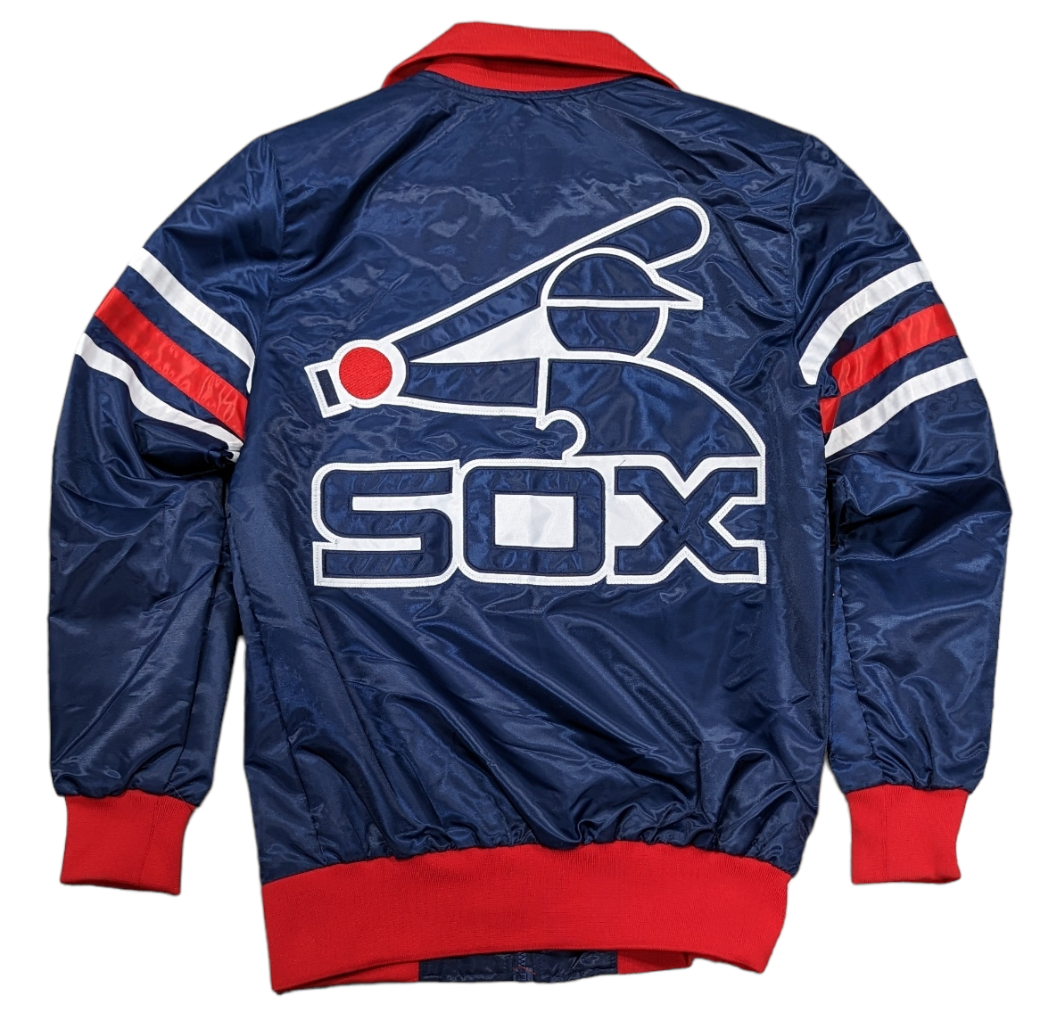Men's Chicago White Sox The Captain II Cooperstown Collection Navy Starter Varsity Jacket Official Team Hat Sports Fan Cap Official MLB Team Hat Baseb