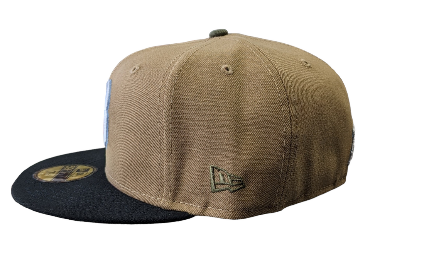 Birmingham Barons "Biff" New Era Southern League Khaki/Black/Olive 59FIFTY Fitted Hat Official Team Hat Sports Fan Cap Official MLB Team Hat Baseball