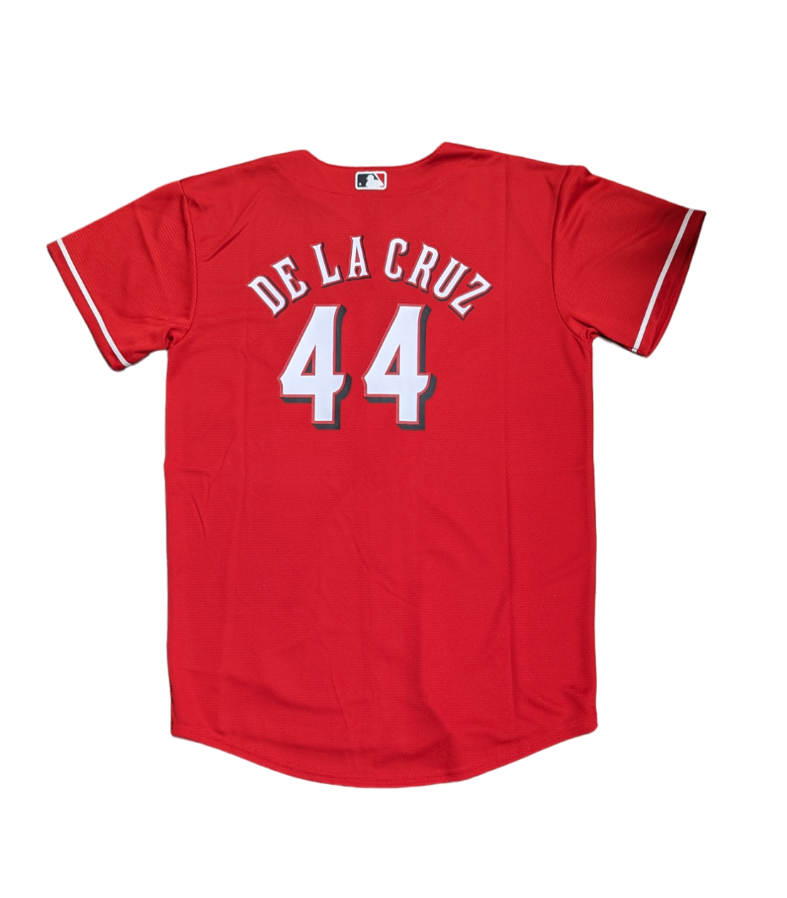 Youth Cincinnati Reds Elly De La Cruz MLB Red Alternate Screen Print Replica Jersey Official Team Jersey Sports Fan Apparel Official MLB Team Jersey B