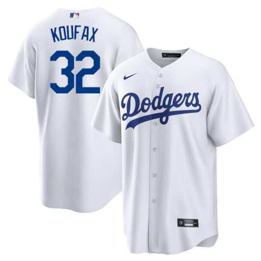 Men's Sandy Koufax Los Angeles Dodgers Nike White Home Replica Team Jersey Official Team Jersey Sports Fan Apparel Official MLB Team Jersey Baseball F
