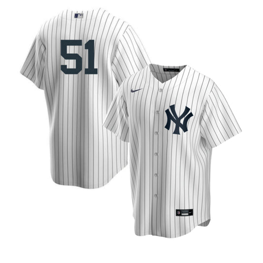 Men's Nike Bernie Williams #51 White New York Yankees Home Official Replica Player Jersey Official Team Jersey Sports Fan Apparel Official MLB Team Je
