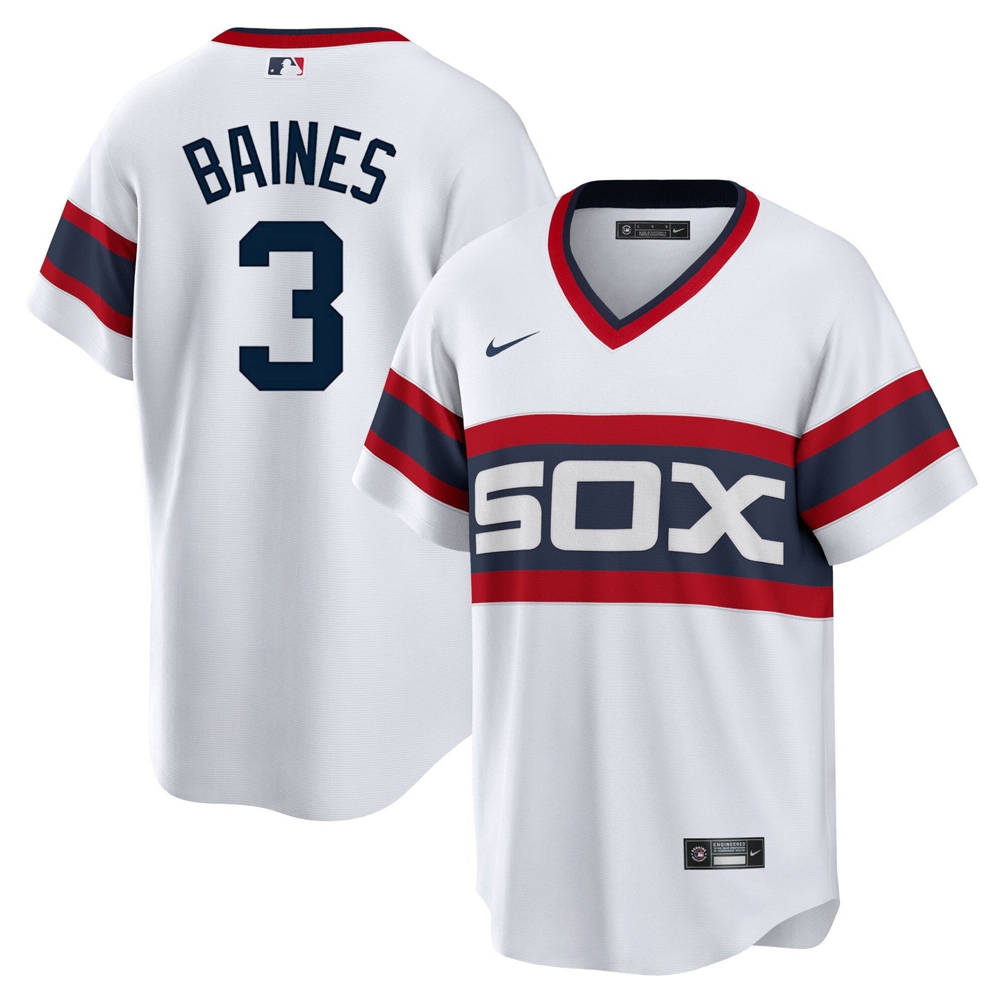 NIKE Men's Harold Baines Chicago White Sox Sunday 1983 Alternate White Premium Twill Replica Jersey Official Team Jersey Sports Fan Apparel Official M