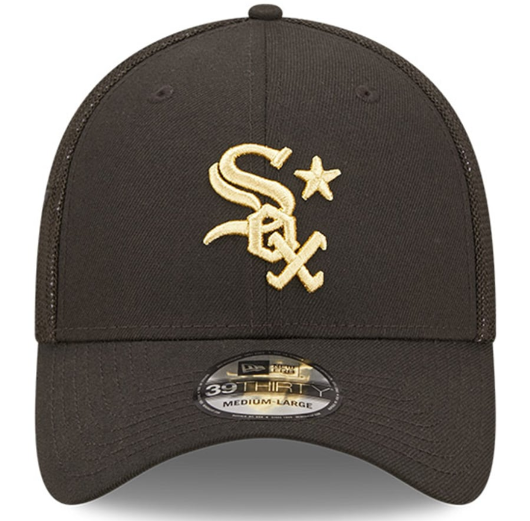 Chicago White Sox New Era 2022 All Star Game Black/ Gold 39THIRTY Flex Fit Hat Official Team Hat Sports Fan Cap Official MLB Team Hat Baseball Fan Cap