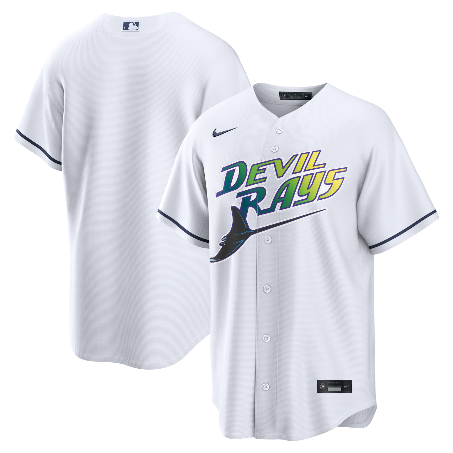Men's Tampa Bay Devil Rays Nike White Home Replica Team Jersey Official Team Jersey Sports Fan Apparel Official MLB Team Jersey Baseball Fan Apparel