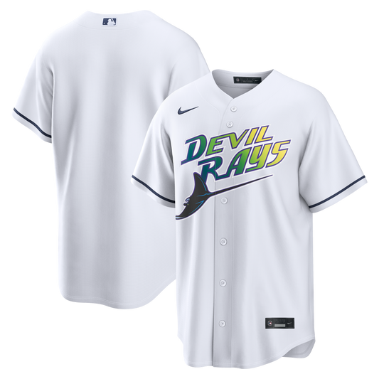 Men's Tampa Bay Devil Rays Nike White Home Replica Team Jersey Official Team Jersey Sports Fan Apparel Official MLB Team Jersey Baseball Fan Apparel