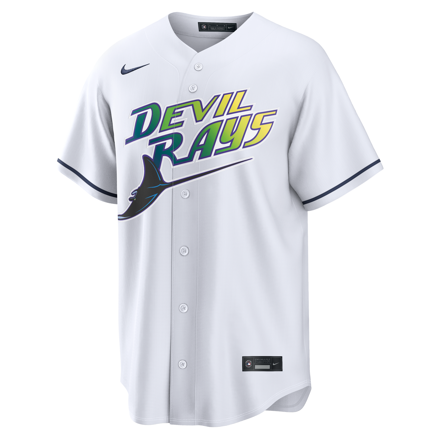 Men's Tampa Bay Devil Rays Nike White Home Replica Team Jersey Official Team Jersey Sports Fan Apparel Official MLB Team Jersey Baseball Fan Apparel
