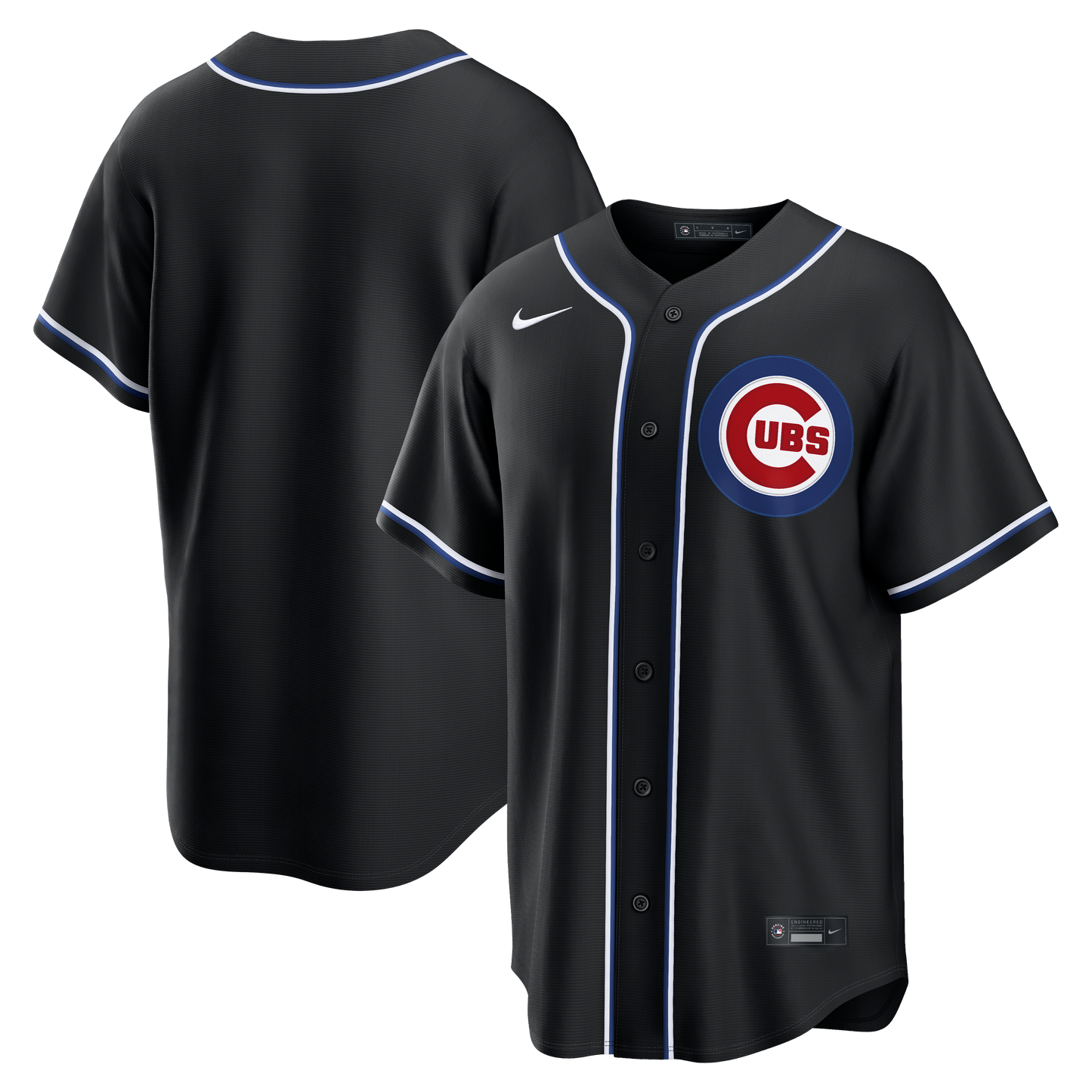 Men's Chicago Cubs Nike Black Carbon Blank Replica Jersey Official Team Jersey Sports Fan Apparel Official MLB Team Jersey Baseball Fan Apparel