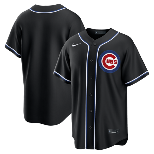 Men's Chicago Cubs Nike Black Carbon Blank Replica Jersey Official Team Jersey Sports Fan Apparel Official MLB Team Jersey Baseball Fan Apparel