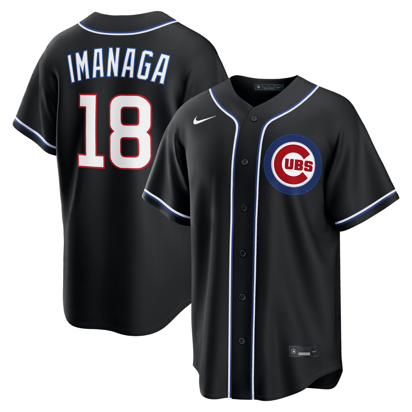 Men's Chicago Cubs Shota Imanaga Nike Black Carbon Replica Jersey Official Team Jersey Sports Fan Apparel Official MLB Team Jersey Baseball Fan Appare