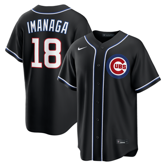Men's Chicago Cubs Shota Imanaga Nike Black Carbon Replica Jersey Official Team Jersey Sports Fan Apparel Official MLB Team Jersey Baseball Fan Appare
