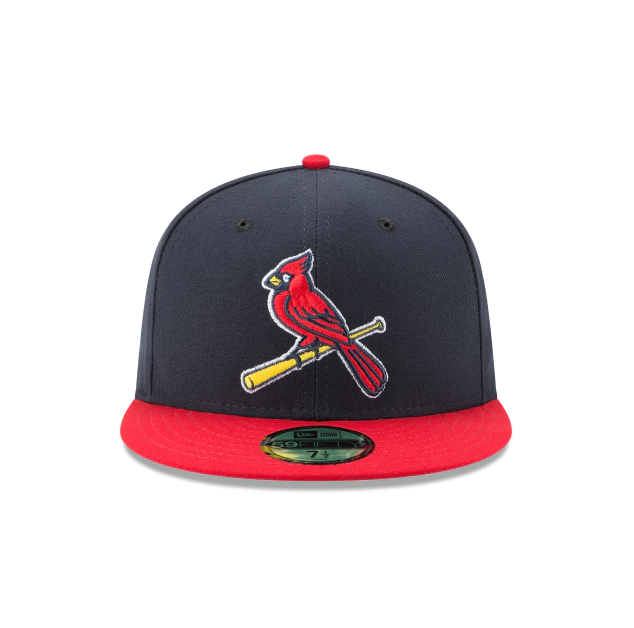 Men's St. Louis Cardinals New Era Navy/Red Game Authentic Collection Alternate 2 On-Field 59FIFTY Fitted Hat Official Team Hat Sports Fan Cap Official