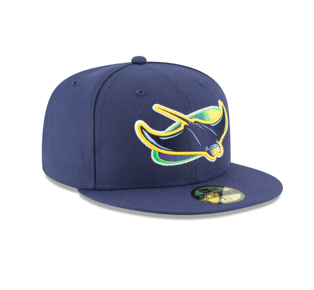 Men's Tampa Bay Rays New Era Navy Game Authentic Collection Alternate On-Field 59FIFTY Fitted Hat Official Team Hat Sports Fan Cap Official MLB Team H