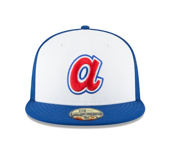 Men's Atlanta Braves Cooperstown Collection White/Royal 59Fifty Fitted Hat Official Team Hat Sports Fan Cap Official MLB Team Hat Baseball Fan Cap