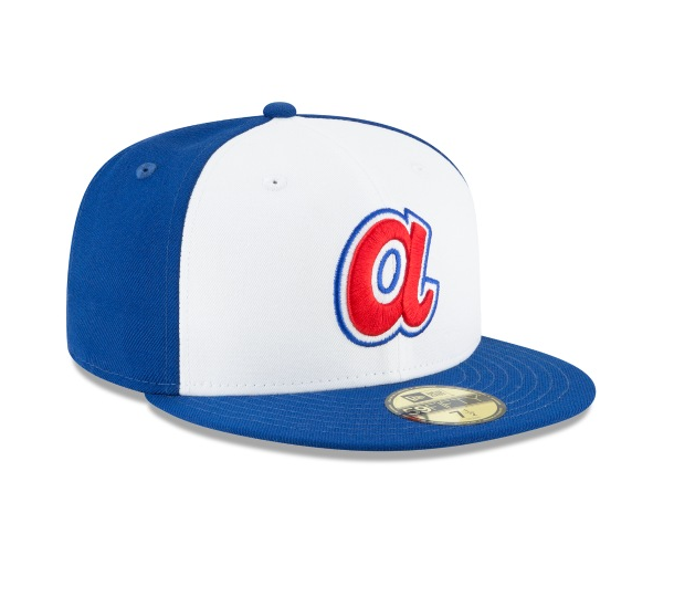 Men's Atlanta Braves Cooperstown Collection White/Royal 59Fifty Fitted Hat Official Team Hat Sports Fan Cap Official MLB Team Hat Baseball Fan Cap