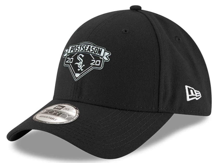 Men's Chicago White Sox New Era Black 2020 Postseason Locker Room 9FORTY Adjustable Hat Official Team Hat Sports Fan Cap Official MLB Team Hat Basebal