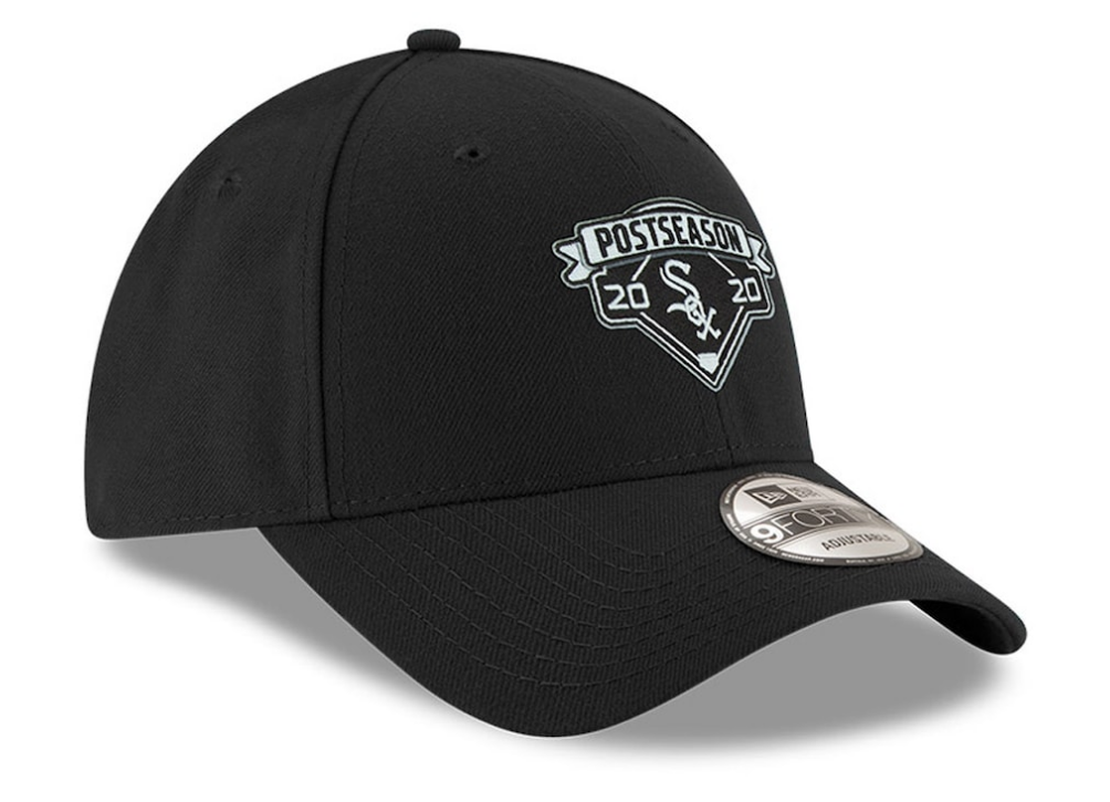 Men's Chicago White Sox New Era Black 2020 Postseason Locker Room 9FORTY Adjustable Hat Official Team Hat Sports Fan Cap Official MLB Team Hat Basebal